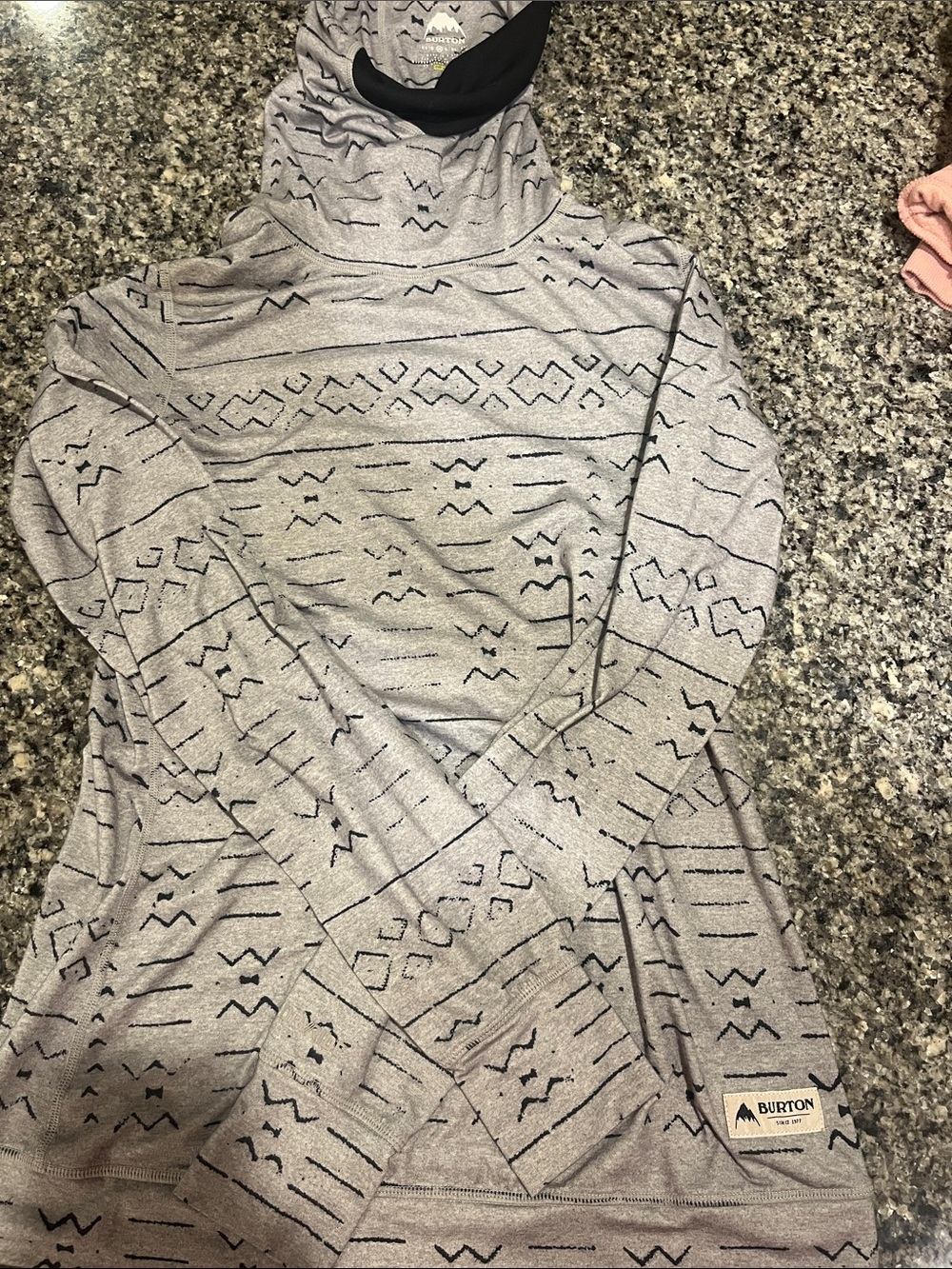 Women’s Burton Light Gray Aztec Cowl Neck Sweater size-M